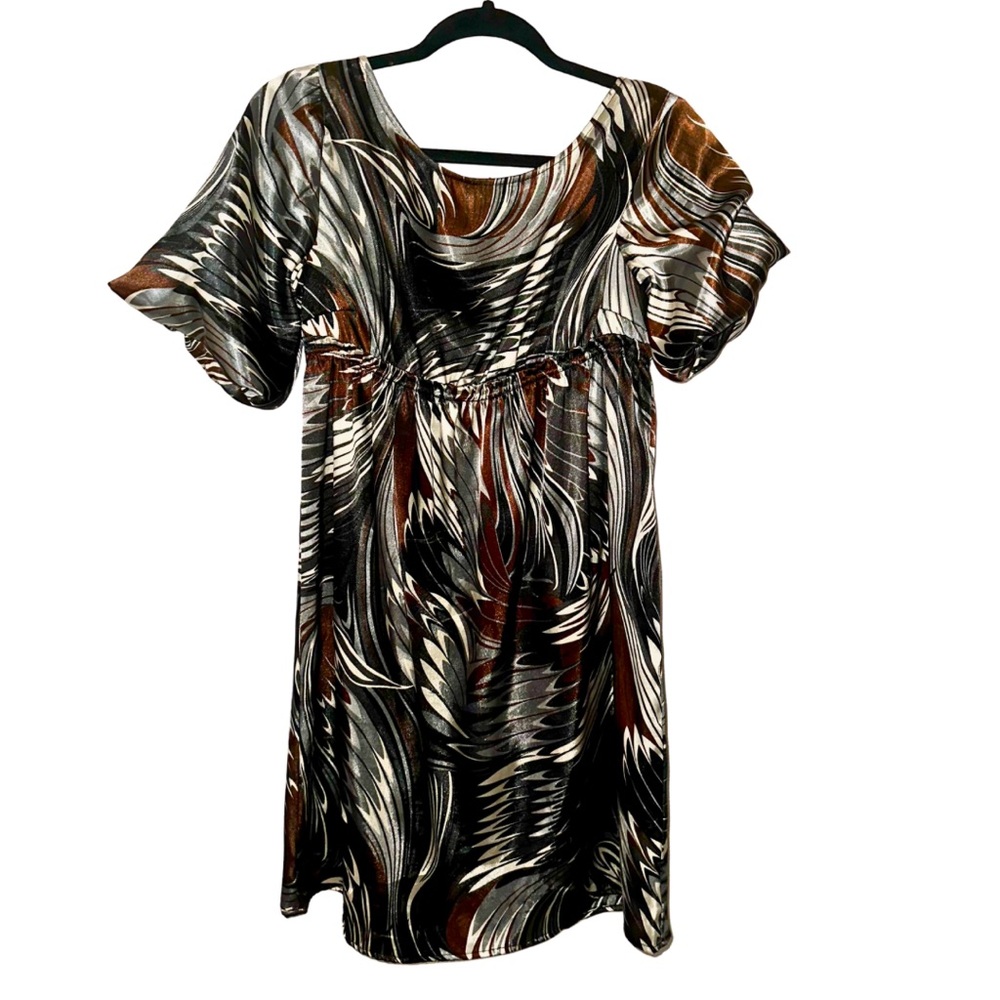 Eyeshadow Brand Swirl-Print Babydoll Tunic Dress — Size M
